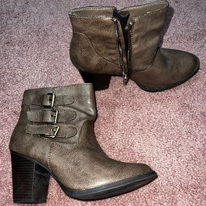 Cool Brown Heeled Booties